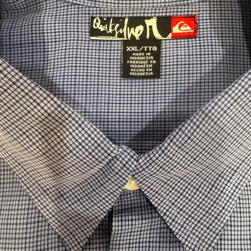 Quiksilver Men's Navy Plaid Shirt